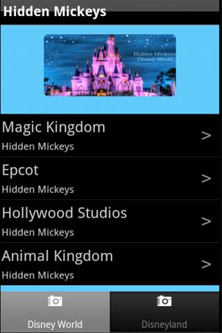 Android application Hidden Mickeys: Disney Parks screenshort