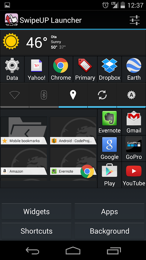 Android application SwipeUP Launcher screenshort