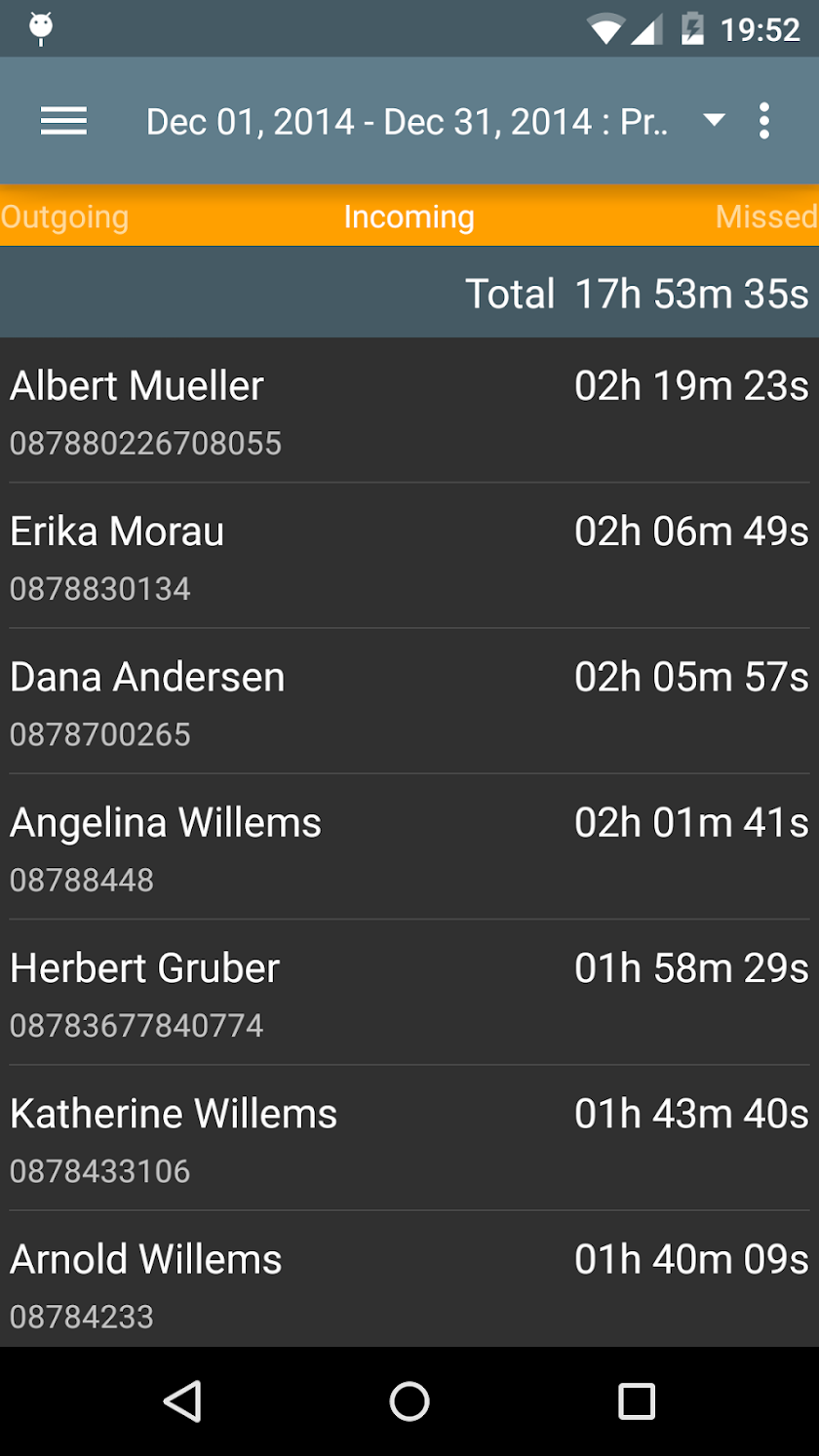 Call Log Screen 2