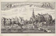 Gezicht op de Oude Kerk en de Oudezijds Voorburgwal te Amsterdam