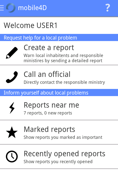 Android application mobile4D screenshort