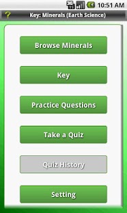 Key: Minerals Earth Science