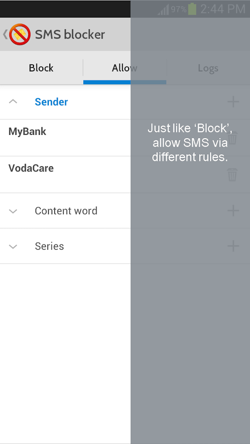 SMS Blocker AWARD WINNER Premi - screenshot