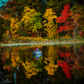 Fishing with Grandpa by Christine Weaver-Cimala - Landscapes Waterscapes