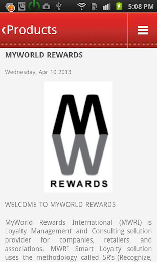 MYWORLD REWARDS