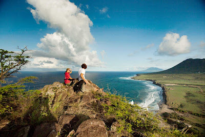 The saddle-shaped island of St. Eustatius has two volcanic crests on either end that offer engaging trails and picturesque views. 