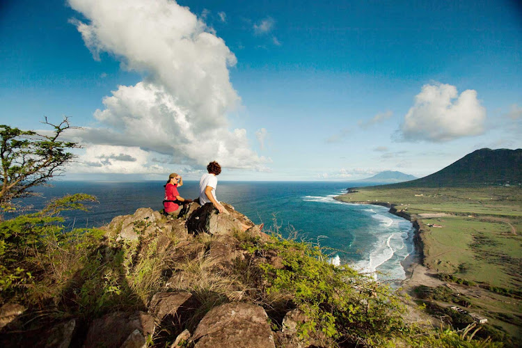 The saddle-shaped island of St. Eustatius has two volcanic crests on either end that offer engaging trails and picturesque views. 