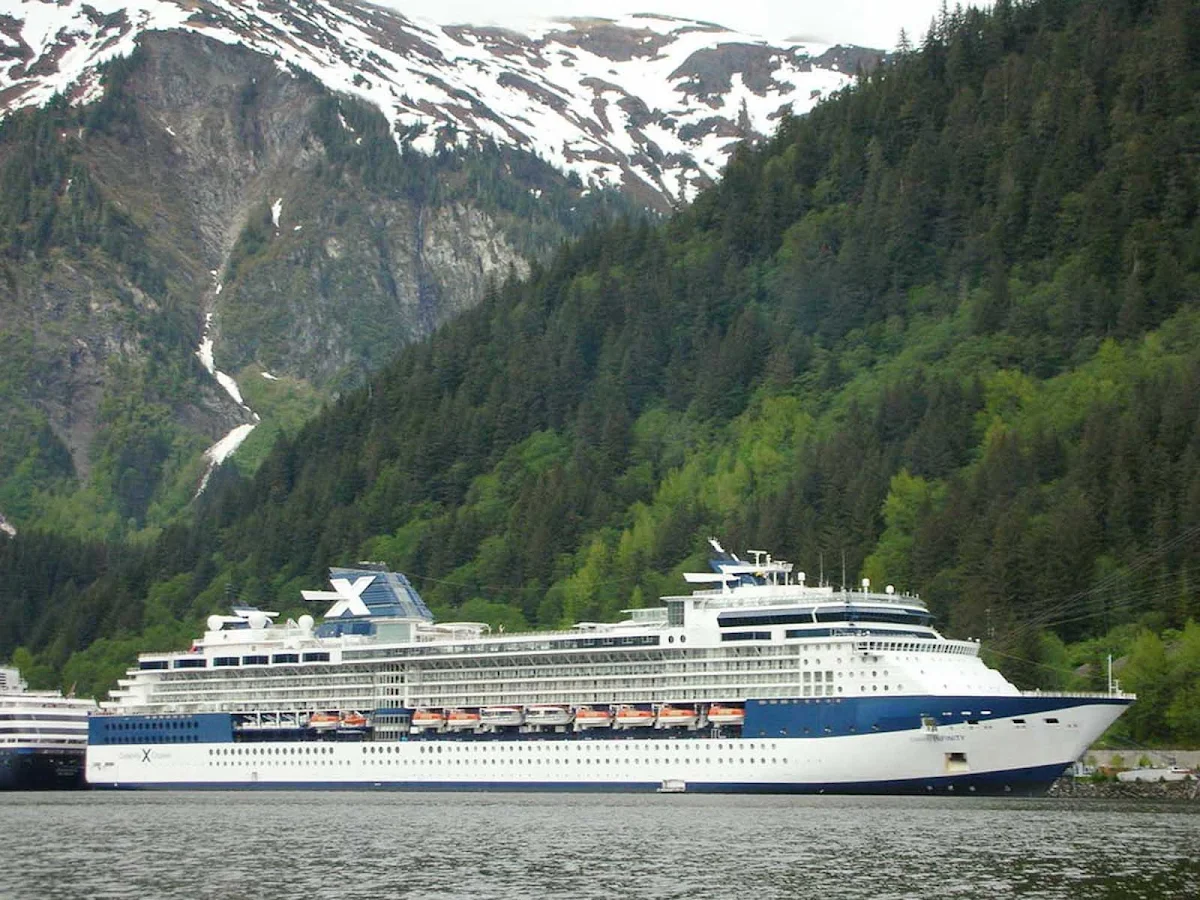Celebrity-Infinity-Juneau - Celebrity Infinity docked in Juneau, Alaska.