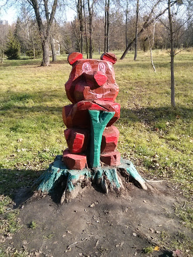 Red Bear Sculpture