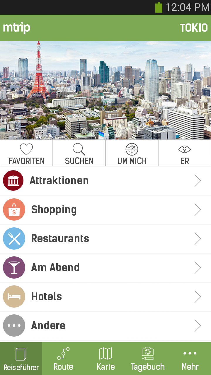 Android application Tokyo Travel Guide – mTrip screenshort