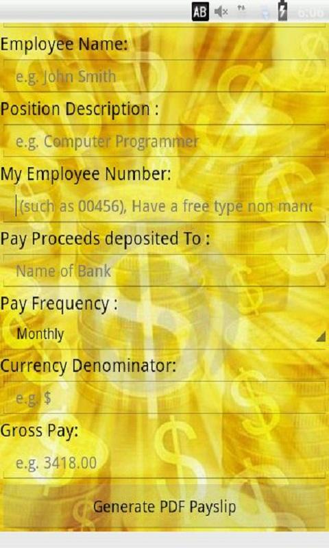 Fake Payslip / Pay Advice Screen 2