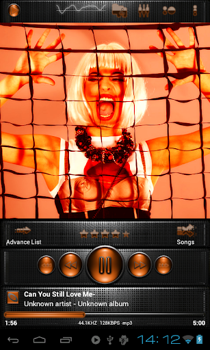 Poweramp skin TITAN ORANGEGRID