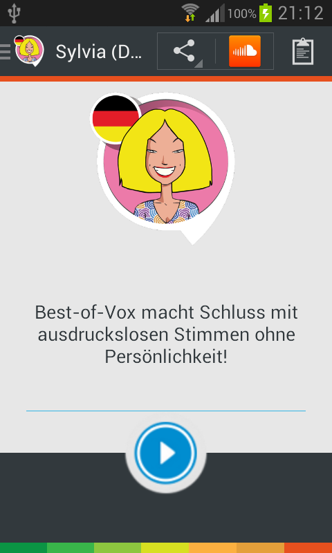 Android application Sylvia TTS voice (German) screenshort