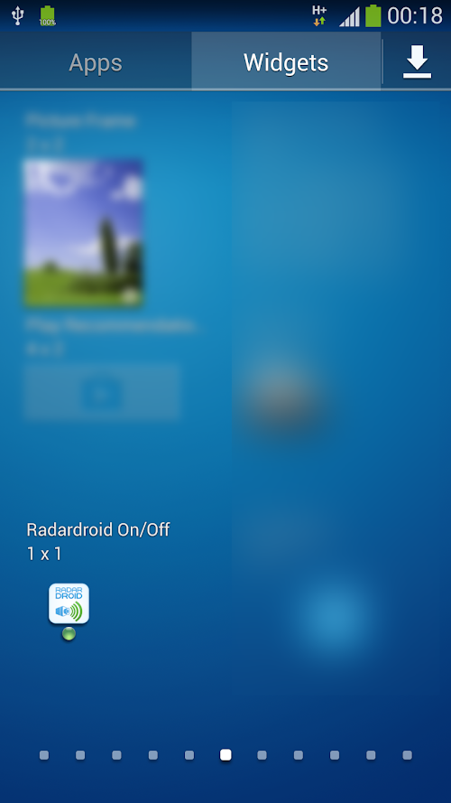 Android application Widget for Radardroid Pro screenshort