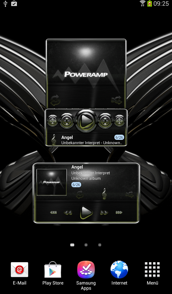 Poweramp widget Olive Glow Screen 3