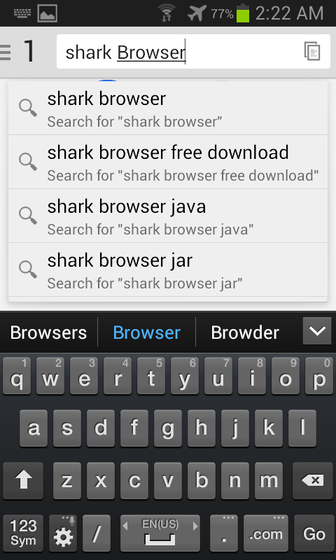 Shark Browser Screen 2