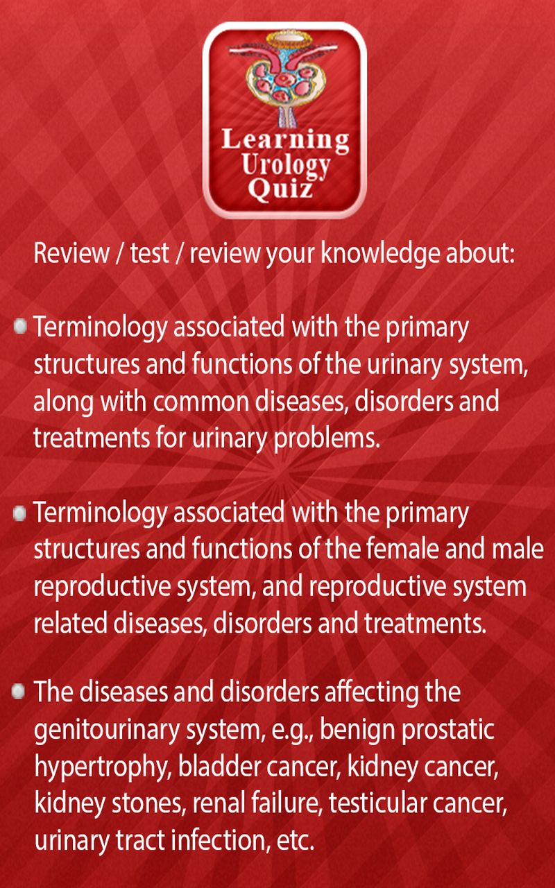 Learning Urology Quiz Screen 1