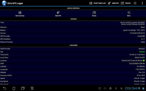 Screenshot Ultra GPS Logger v3.085