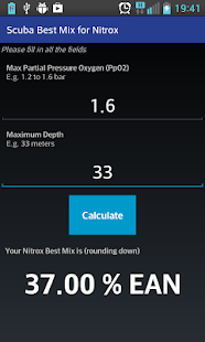 Scuba Best Mix for Nitrox Calc - náhled
