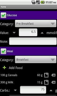 DiaLog: Diabetes Logbook Screen 2