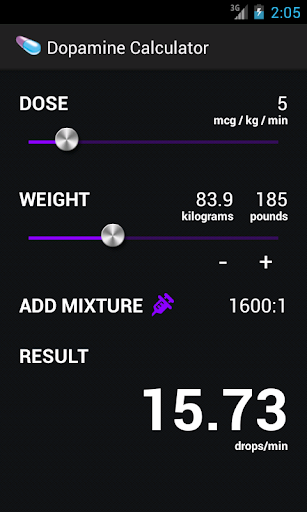 Paramedic Dopamine Calculator