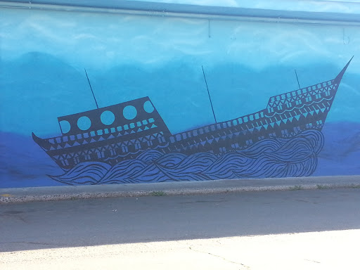 Sunken Shipwreck Wall Painting