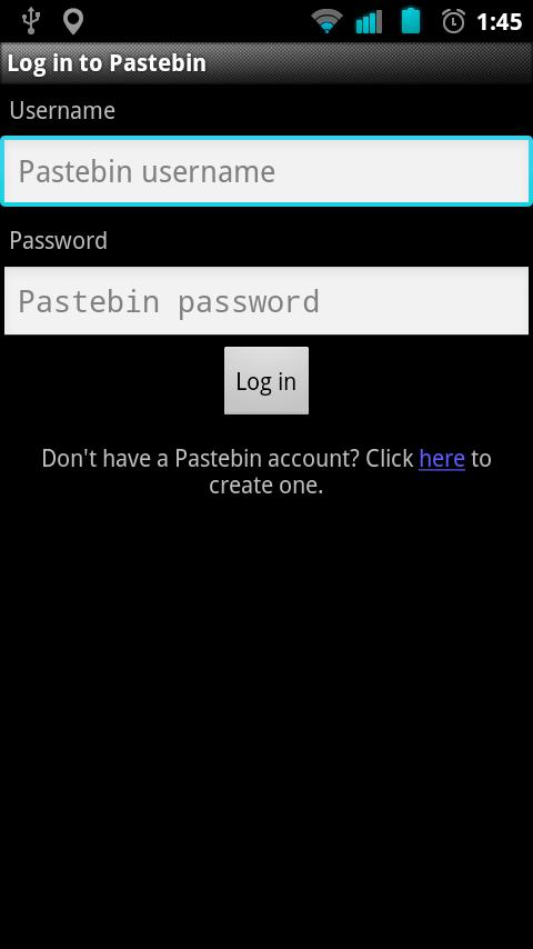   Pastebin for Android – zrzut ekranu 