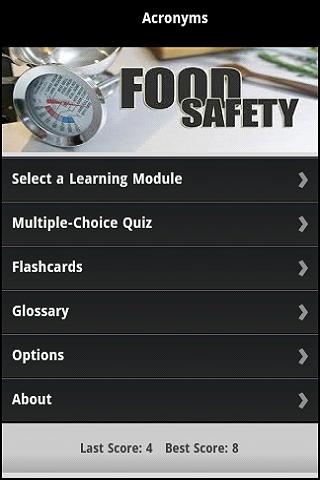 Android application Food Safety Certification Prep screenshort