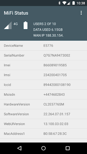 MiFi Status for Huawei