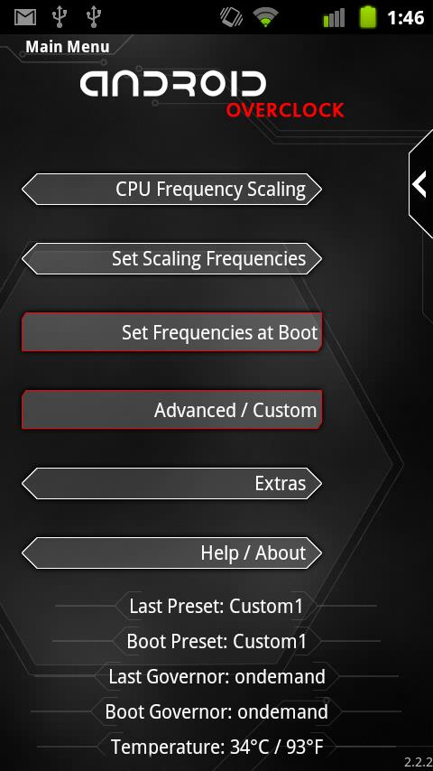 Android application Overclock for Android screenshort