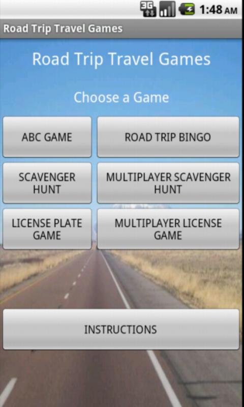 Android application Road Trip Travel Games screenshort