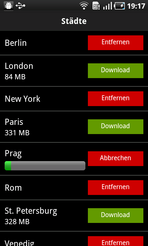Android application Audio City Guides screenshort