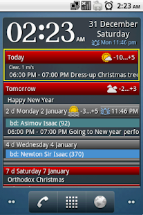 Clock and event widget Free