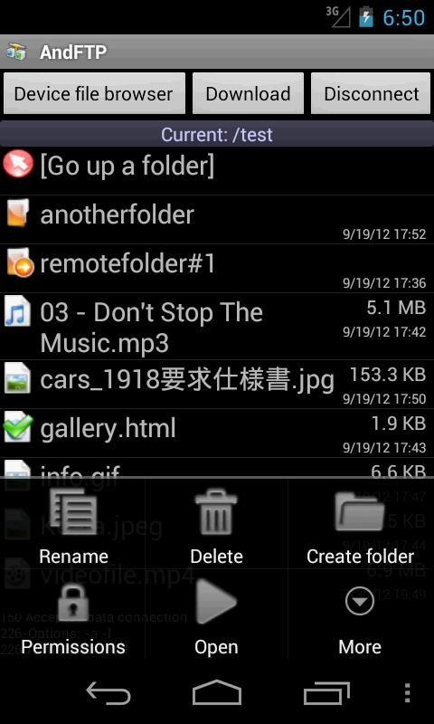    AndFTPPro- screenshot  