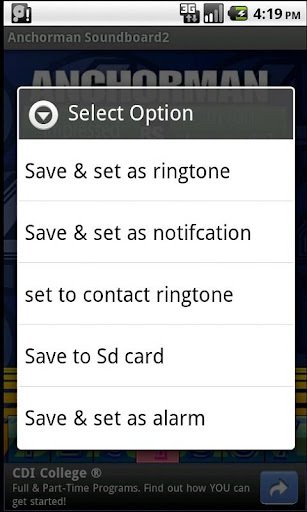 Anchorman Soundboard Android app Screenshot 2