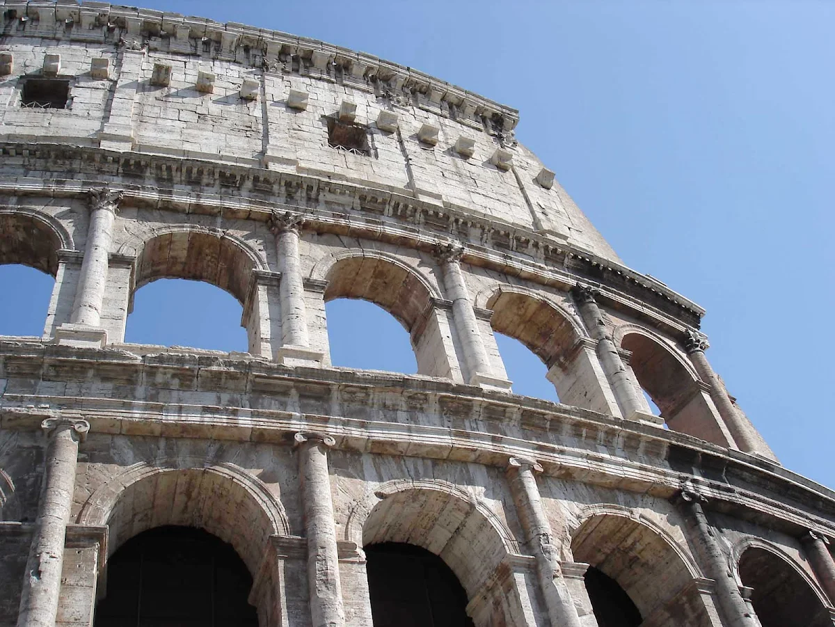 Colosseum-Rome - Detail of the Colosseum in Rome, Italy.