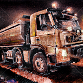 The Night Truck by Daliana Pacuraru - Drawing All Drawing