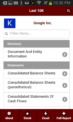 Last 10K: Company SEC Filings