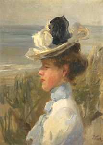 RIJKS: Isaac Israels: Young Woman, Gazing at the Sea 1900