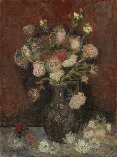 Vincent Van Gogh Vase With Chinese Asters And Gladioli Van