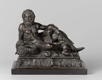 Inktpot met de Tiber, Romulus en Remus met de wolvin, en het Della Rovere-wapen