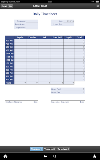 Daily Timesheet