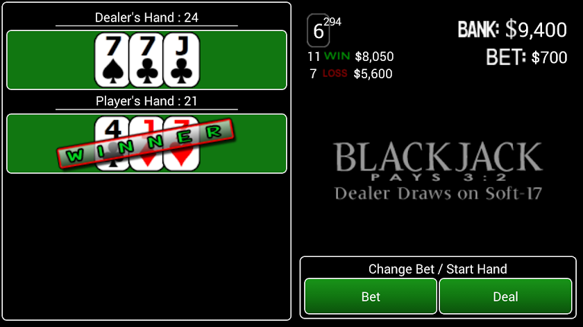 Real Deal: Blackjack Screen 3