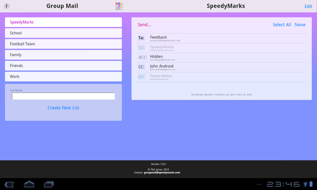   Group Mail – Capture d'écran 