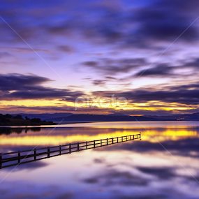 Mortimer Bay Sunset by Julien Johnston - Landscapes Waterscapes