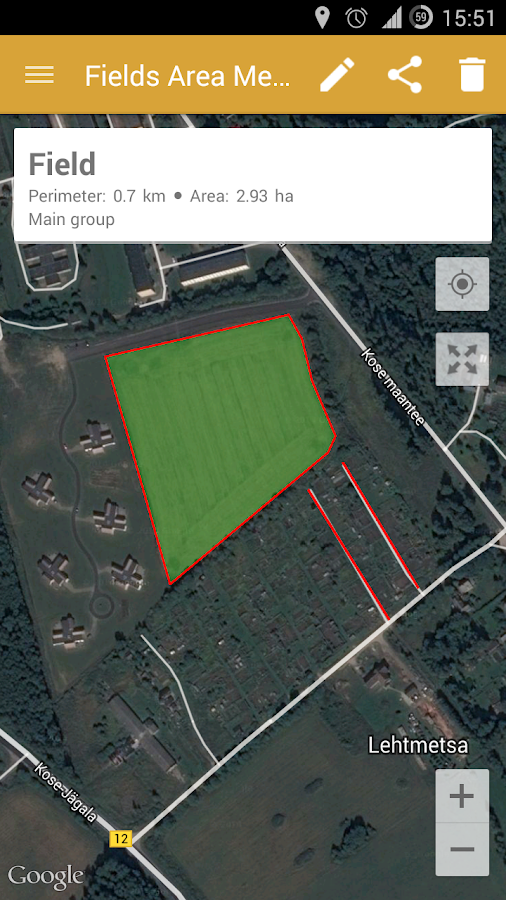 GPS В поле. Fields area.