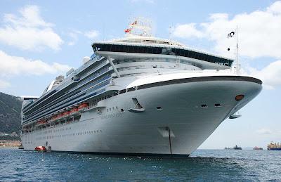 Princess Cruises' Grand Princess in the port of Gibraltar.