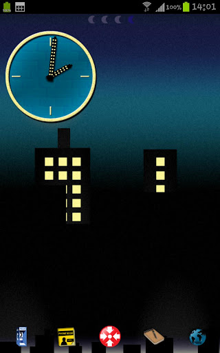City Night Theme Widget Clock