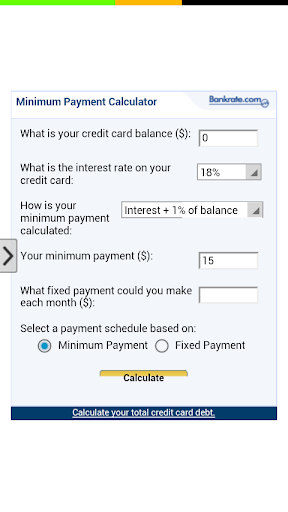 Minimum Payment Calculator app