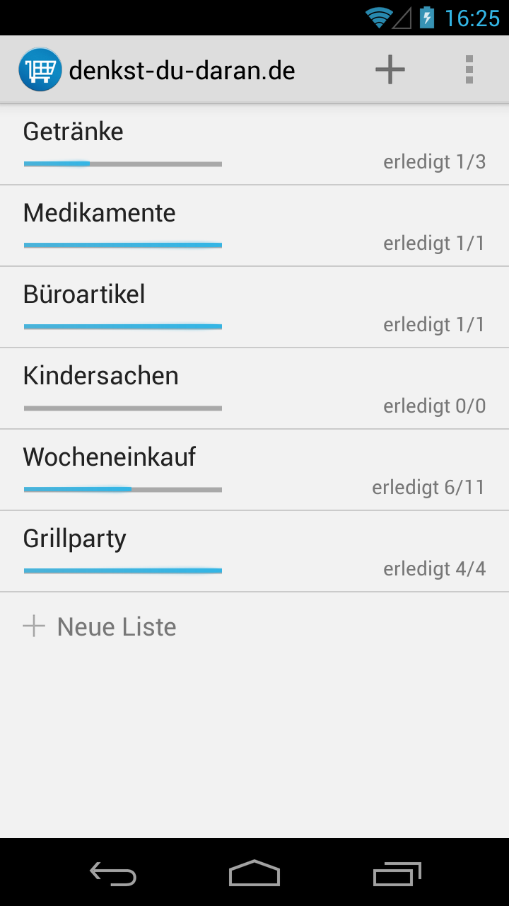 Android application Shopping List dont-forget.it screenshort